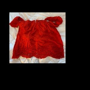 Red off the shoulder top